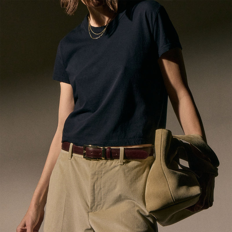 Shrunken Crew Neck Tee in Deep Pigment | James Perse Los Angeles