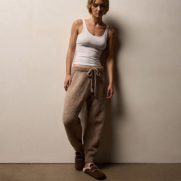 Long Loop Alpaca Cashmere Pant in Soft Beige | James Perse Los Angeles