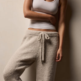 Long Loop Alpaca Cashmere Pant in Salt | James Perse Los Angeles