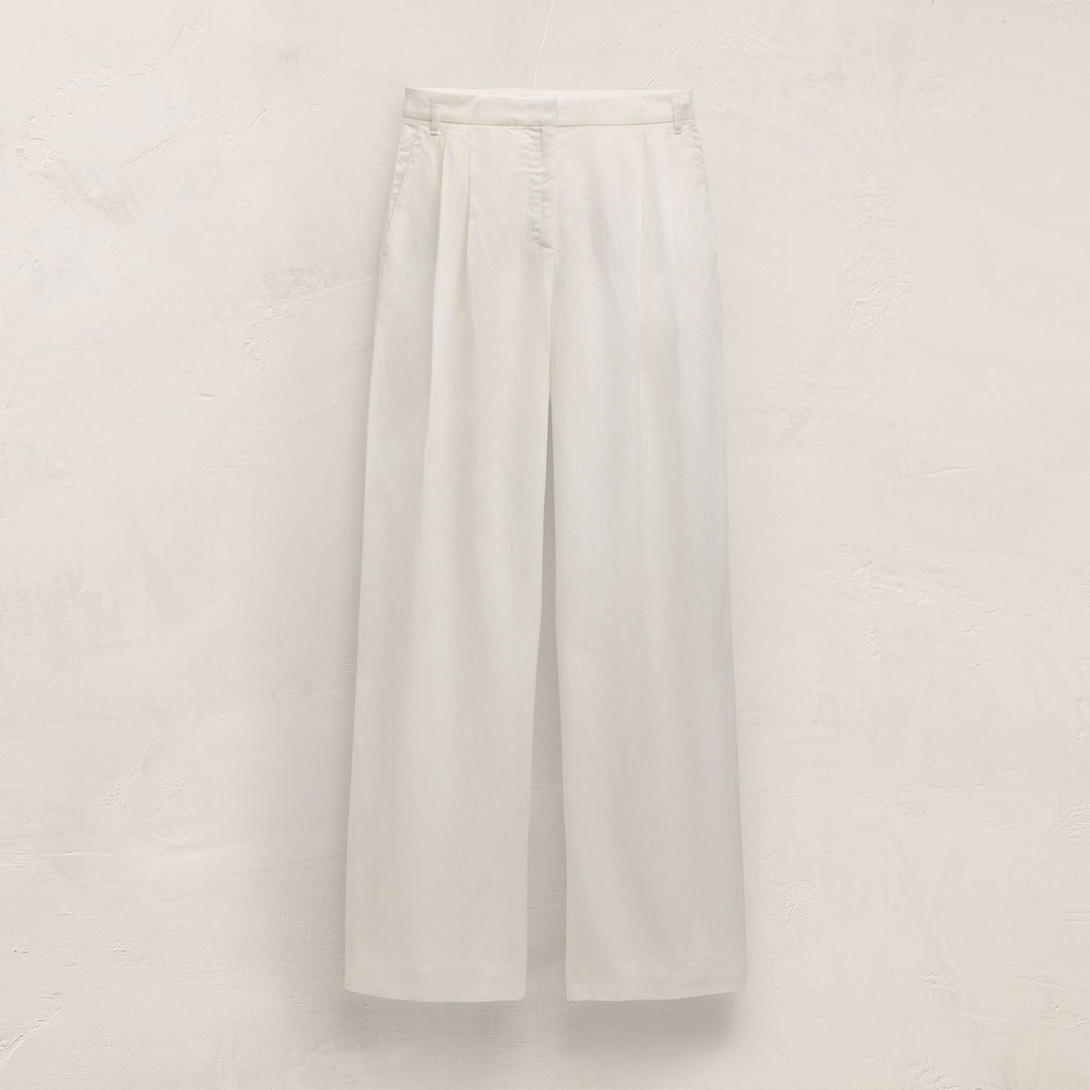 Twill Pleated Trouser In Off White | James Perse Los Angeles