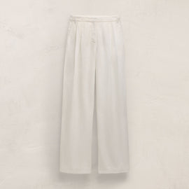 Twill Pleated Trouser In Off White | James Perse Los Angeles