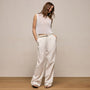 Twill Pleated Trouser In Off White | James Perse Los Angeles