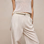 Twill Pleated Trouser In Off White | James Perse Los Angeles
