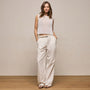 Twill Pleated Trouser In Off White | James Perse Los Angeles