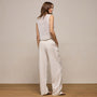 Twill Pleated Trouser In Off White | James Perse Los Angeles