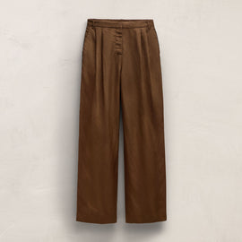 Twill Pleated Trouser in Truffle | James Perse Los Angeles