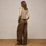 Twill Pleated Trouser in Truffle | James Perse Los Angeles