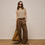 Twill Pleated Trouser in Truffle | James Perse Los Angeles