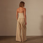 Lightweight Matte Satin Wide Leg Pant in Sand Dune | James Perse Los Angeles