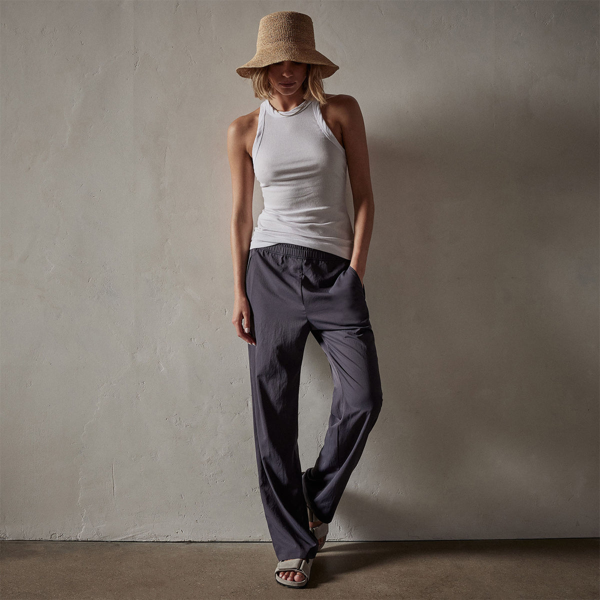 Monterey Trouser in Metal | James Perse Los Angeles