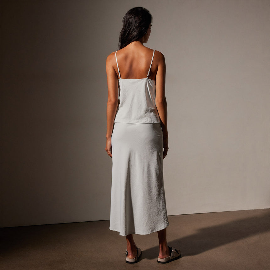 Lightwieght Matte Sateen Cami in  Frost | James Perse in Los Angeles