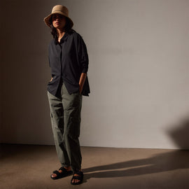 Lightweight Matte Satin Fluid Shirt in Black | James Perse Los Angeles