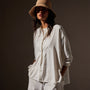Lightweight Matte Satin Fluid Shirt in White | James Perse Los Angeles