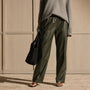 Pull On Leather Trouser - Dark Olive | James Perse Los Angeles