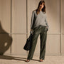 Pull On Leather Trouser - Dark Olive | James Perse Los Angeles