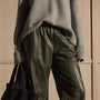 Pull On Leather Trouser - Dark Olive | James Perse Los Angeles