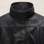Leather Funnel Neck Jacket - Black | James Perse Los Angeles