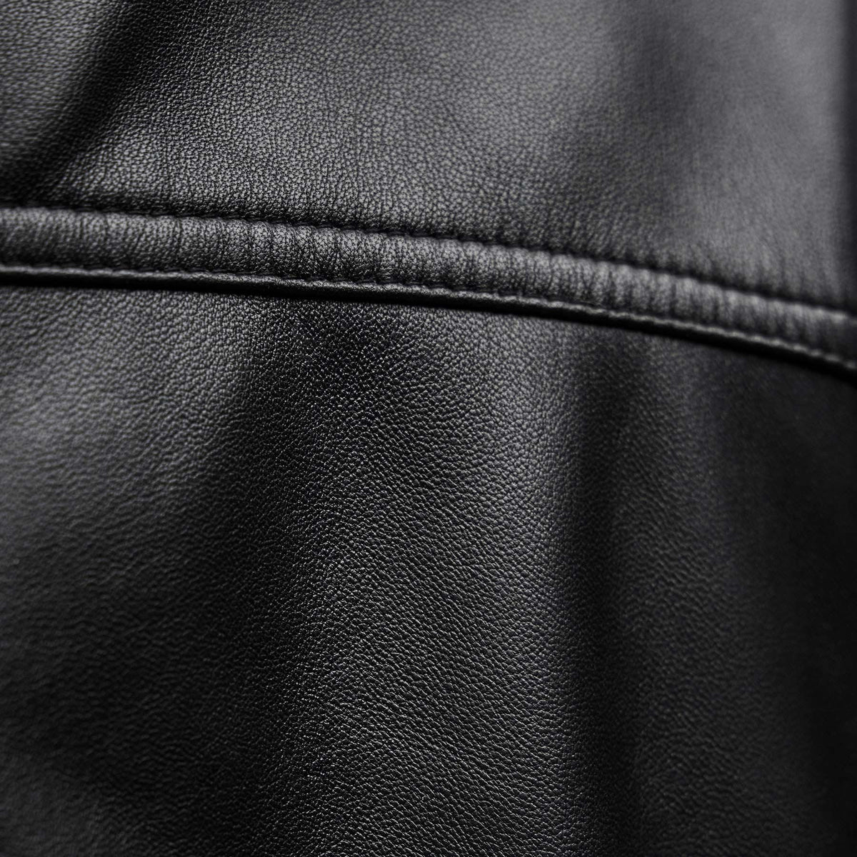 Leather Funnel Neck Jacket - Black | James Perse Los Angeles