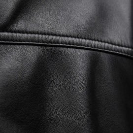 Leather Funnel Neck Jacket - Black | James Perse Los Angeles