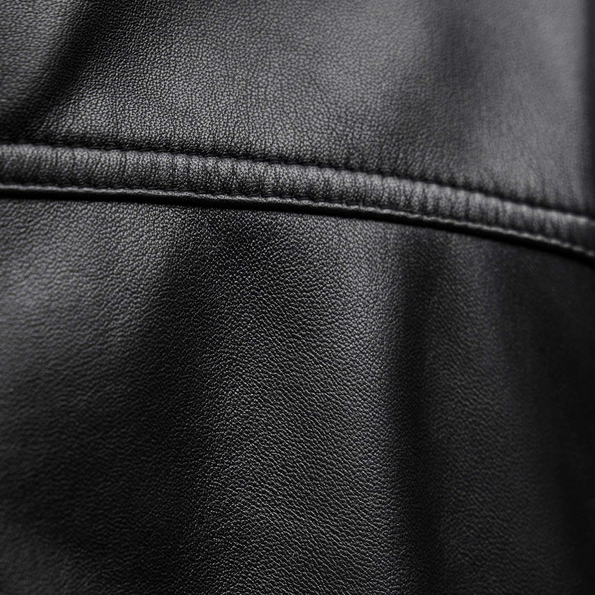 Leather Funnel Neck Jacket - Black | James Perse Los Angeles
