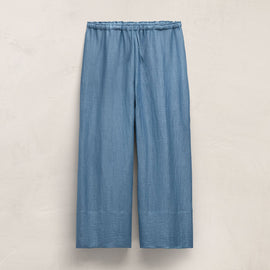 Linen Wide Cuff Pant in Blue Hyacinth | James Perse Los Angeles