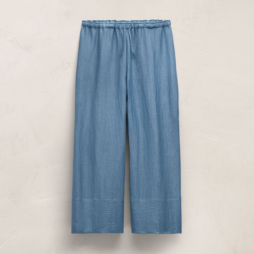 Linen Wide Cuff Pant in Blue Hyacinth | James Perse Los Angeles