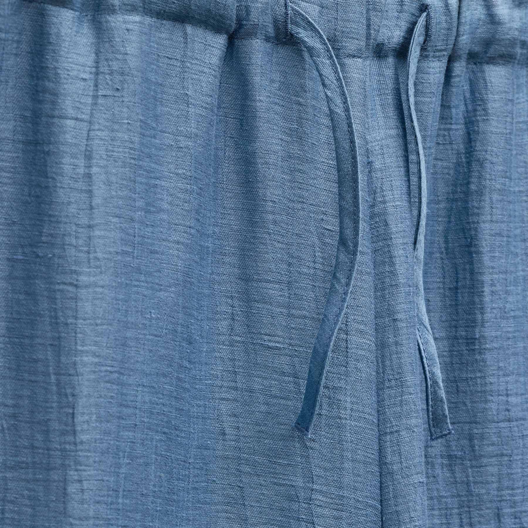 Linen Wide Cuff Pant in Blue Hyacinth | James Perse Los Angeles