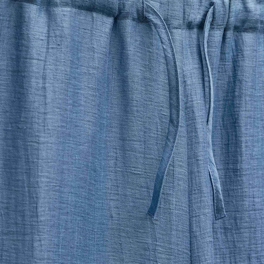 Linen Wide Cuff Pant in Blue Hyacinth | James Perse Los Angeles