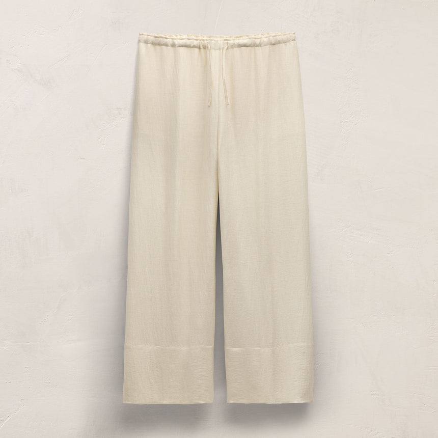 Linen Wide Cuff Pant in Ecru | James Perse Los Angeles