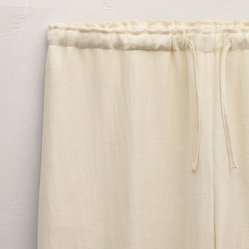 Linen Wide Cuff Pant in Ecru | James Perse Los Angeles
