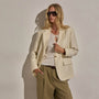 Crinkle Linen Relaxed Blazer in Ecru | James Perse Los Angeles