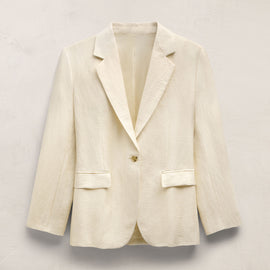Crinkle Linen Relaxed Blazer in Ecru | James Perse Los Angeles