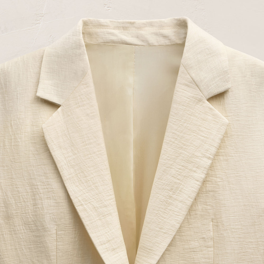 Crinkle Linen Relaxed Blazer in Ecru | James Perse Los Angeles