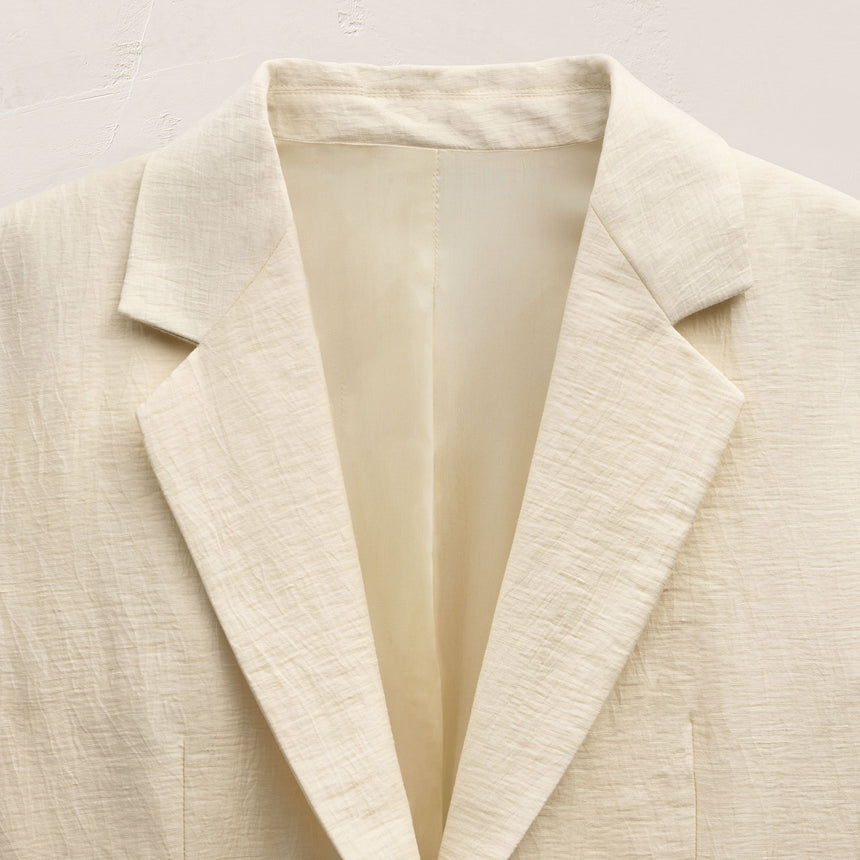 Crinkle Linen Relaxed Blazer in Ecru | James Perse Los Angeles