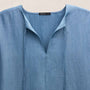 Textured Linen Tie Front Tunic Dress in Blue Hyacinth | James Perse Los Angeles