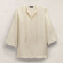 Textured Linen Tie Front Tunic Dress in Ecru | James Perse Los Angeles