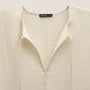 Textured Linen Tie Front Tunic Dress in Ecru | James Perse Los Angeles