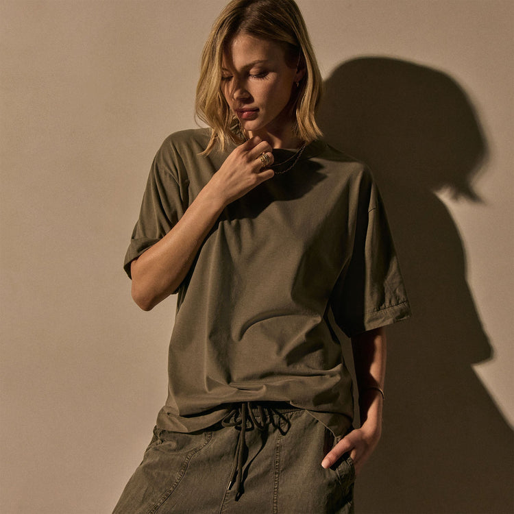 Heavy Luxe Jersey Oversized Tee in Birch | James Perse Los Angeles