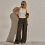 Linen Pant in Army Green | James Perse Los Angeles