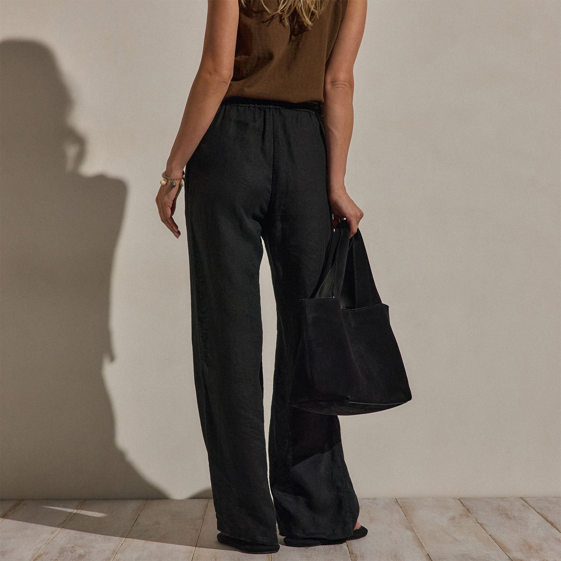 Linen Pant in Black | James Perse Los Angeles
