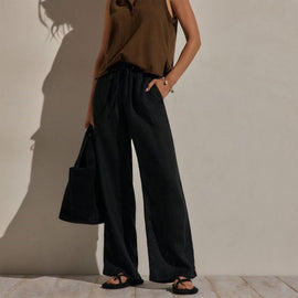 Linen Pant in Black | James Perse Los Angeles