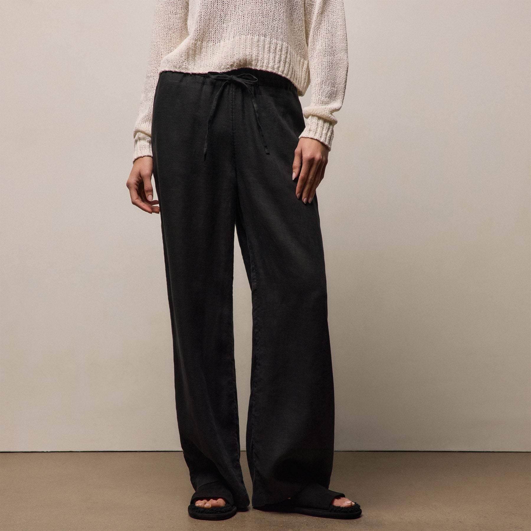 Linen Pant in Black | James Perse Los Angeles