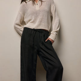 Linen Pant in Black | James Perse Los Angeles