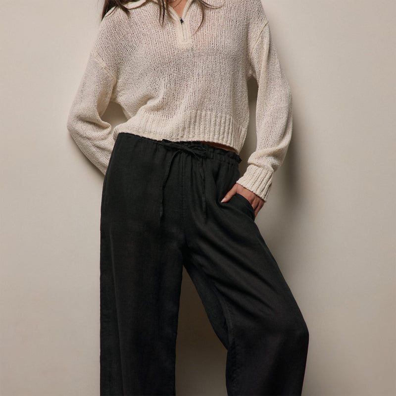 Linen Pant in Black | James Perse Los Angeles
