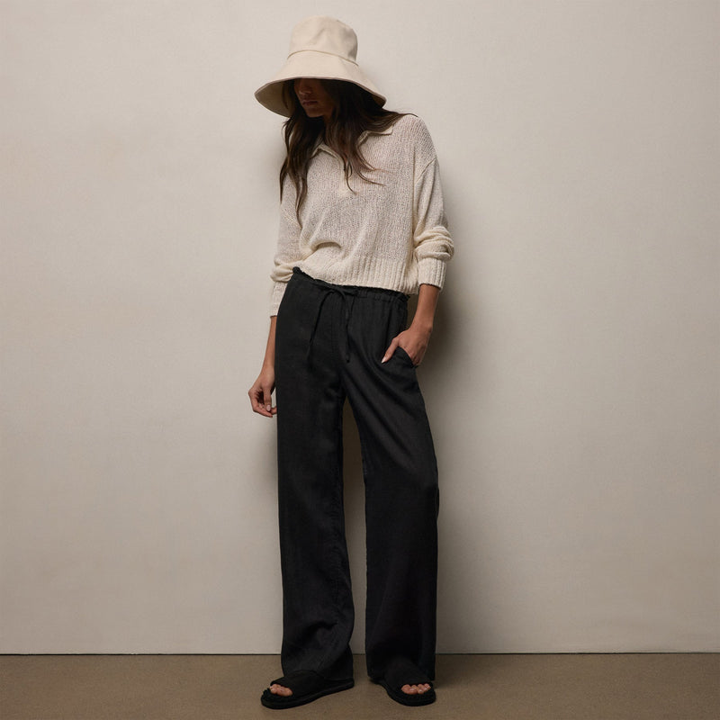 Linen Pant in Black | James Perse Los Angeles