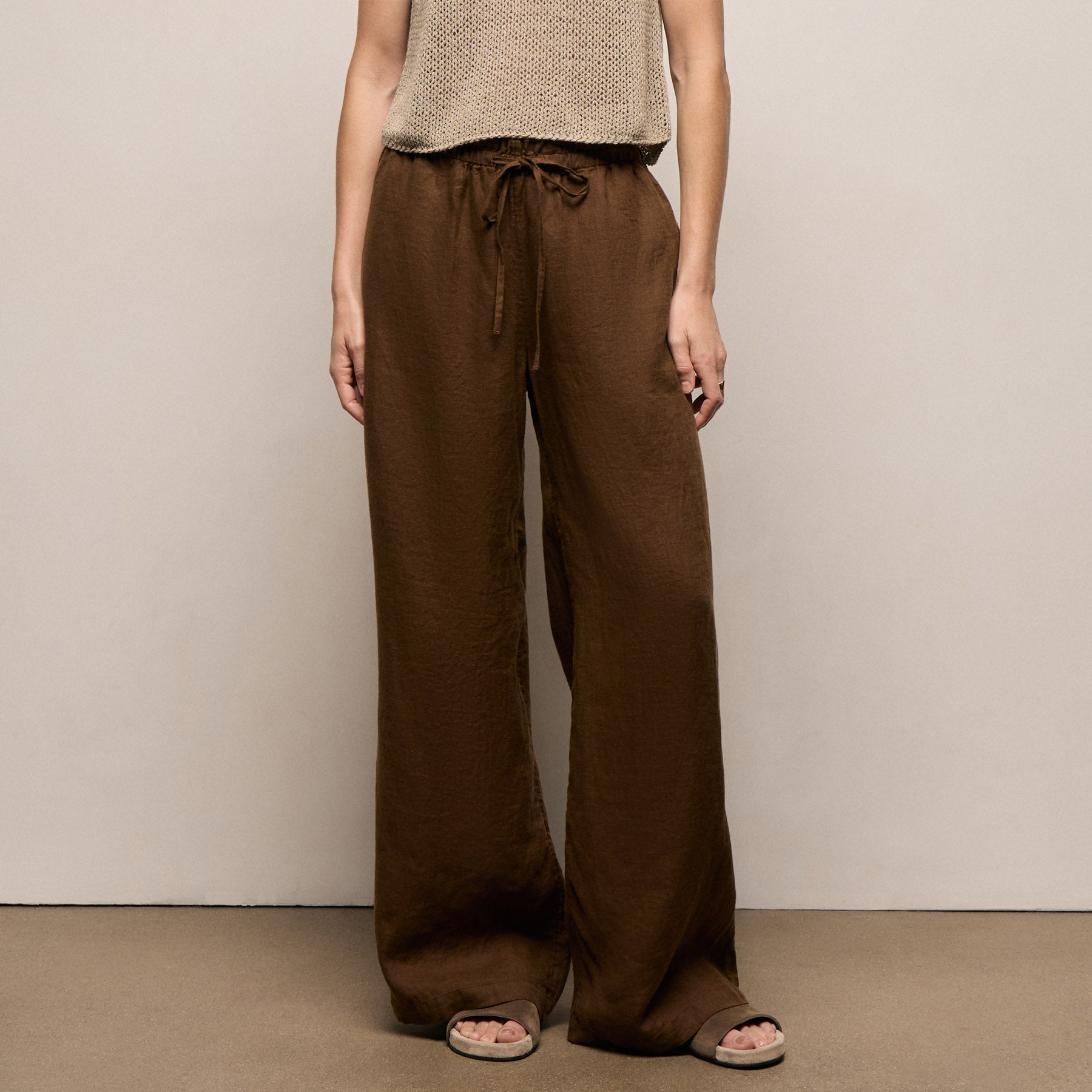 Linen Pant in Cocoa | James Perse Los Angeles