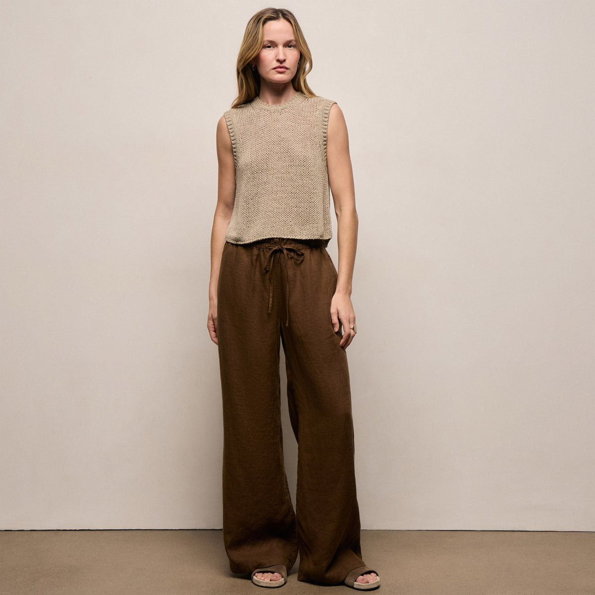 Linen Pant in Cocoa | James Perse Los Angeles