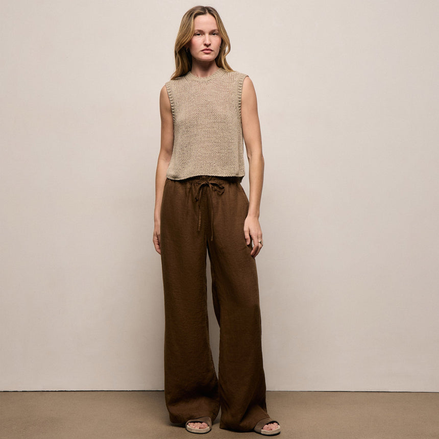 Linen Pant in Cocoa | James Perse Los Angeles