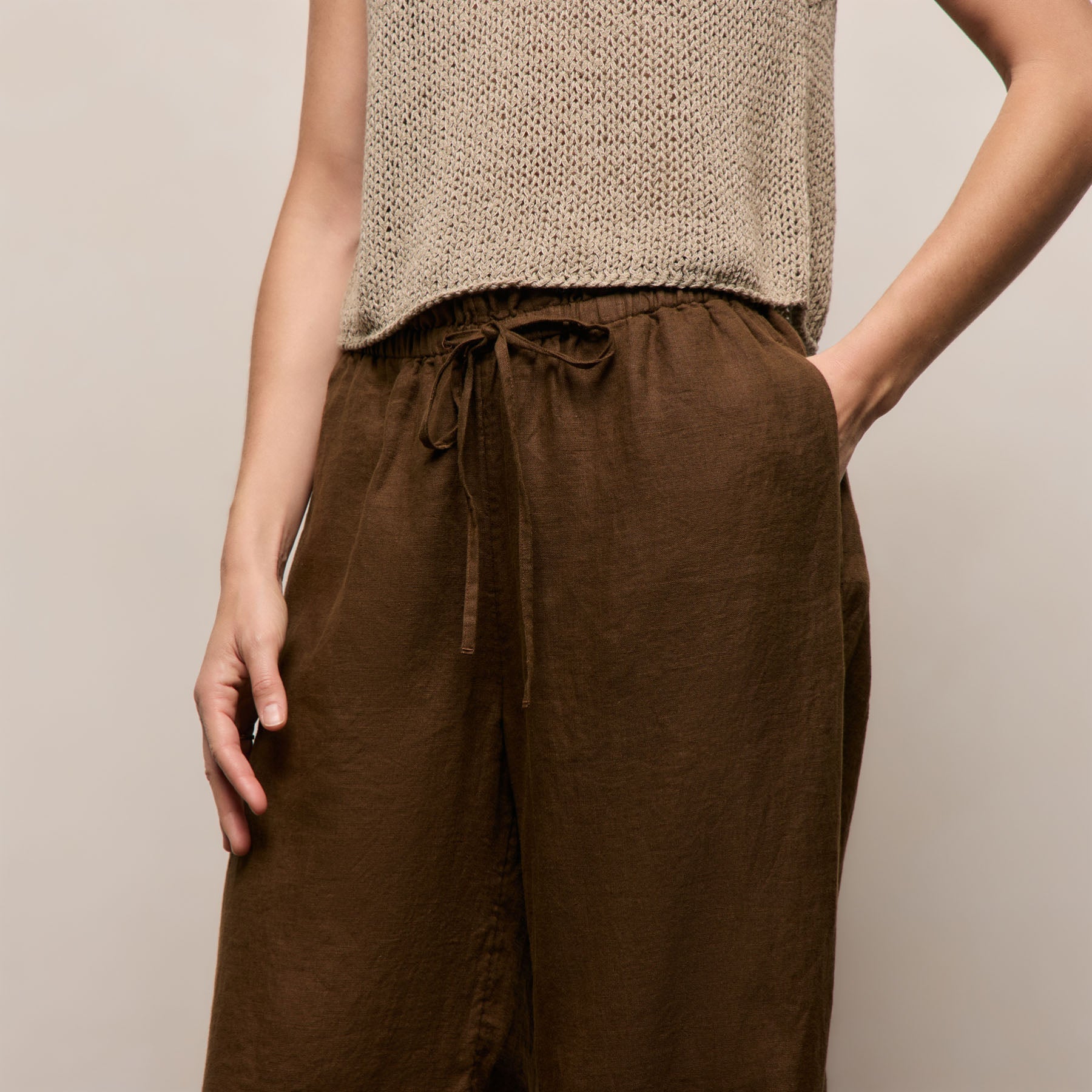 Linen Pant in Cocoa | James Perse Los Angeles