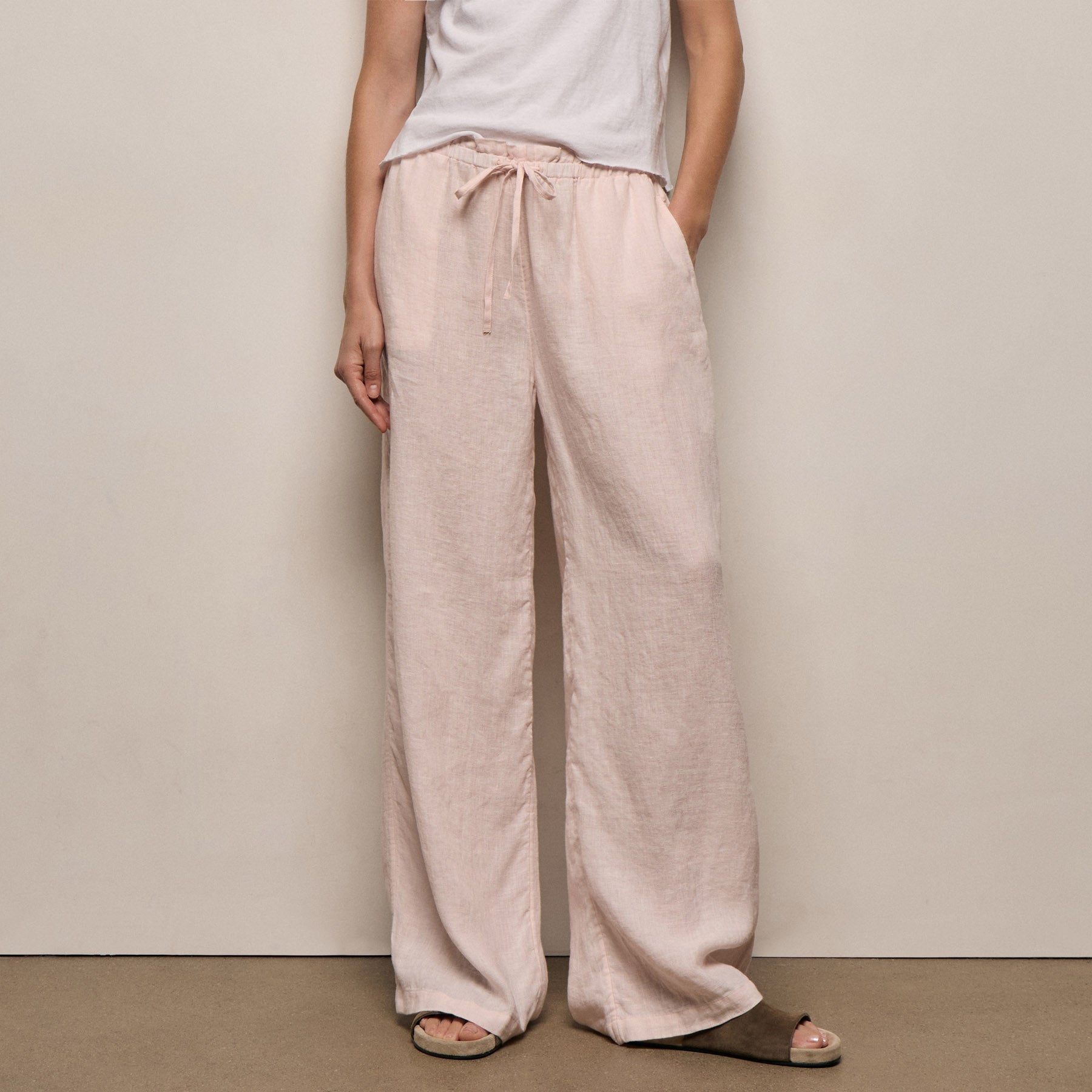 Linen Pant in Light Rose Quartz | James Perse Los Angeles